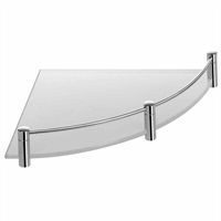 Aqua Terra поличка ъглова 6 мм с борд h 4 см прозрачна /мат / corner shelf 6 мм with board h 4 см clear/ mat