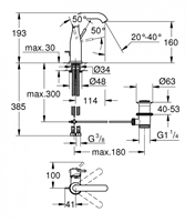 grohe-essence-смесител-за-умивалник-12-едноръкохватков-m-размер