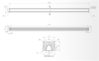 FAT праг за баня 180 см, прав граниксит цвят 310, магнифико